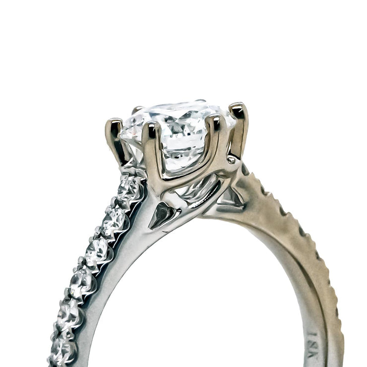 18K W/G 1.48 CTW Pave Lab Diamond Engagement Ring