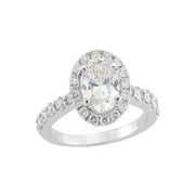 14K White Gold Halo Fancy modern Shapes Engagement Diamond Ring