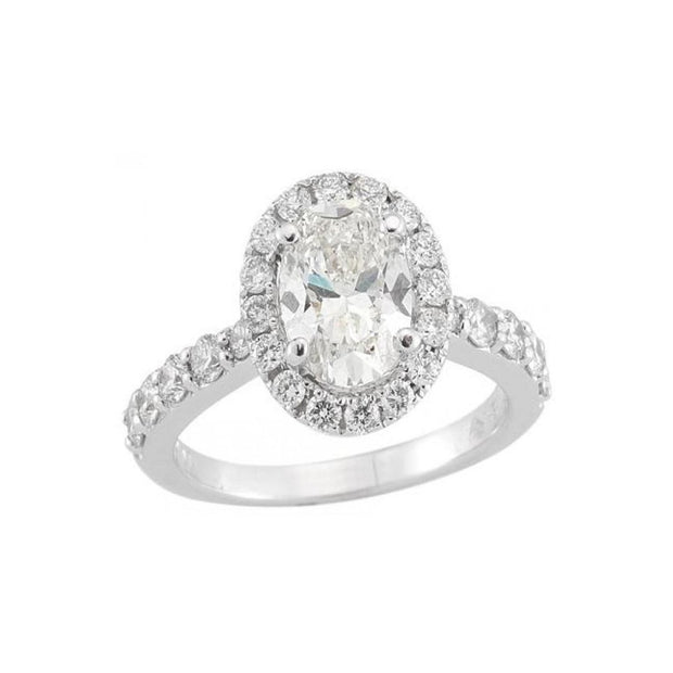 14K White Gold Halo Fancy modern Shapes Engagement Diamond Ring