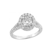 14K White Gold Halo Split Shank Engagement Diamond Ring | Fame Diamonds