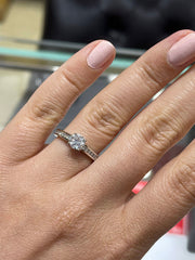 Classic Solitaire Channel-Set Side-Diamond Engagement Ring