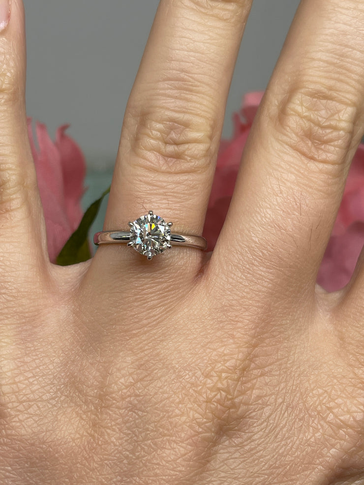 6-Prong White Gold Solitaire Diamond Engagement Ring