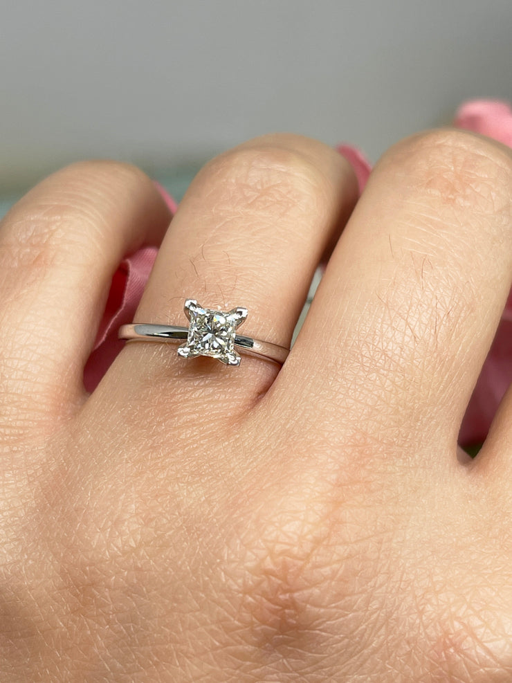 Princess Cut Solitaire Diamond Engagement Ring