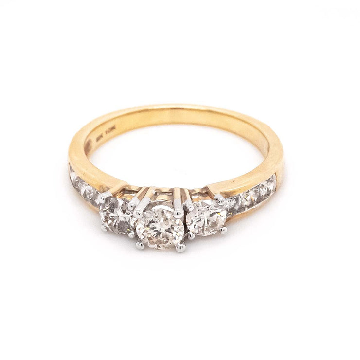 10K Y/G 1.00 CTW Trinity Diamond Ring