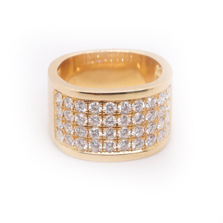 18K Y/G 1.34 CTW Pave Style Wide Diamond Band