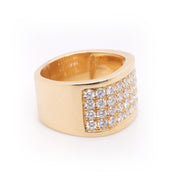 18K Y/G 1.34 CTW Pave Style Wide Diamond Band