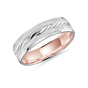mens-diagonal-carved-brushed-finish-white-rose-gold-wedding-band-6mm-fame-diamonds