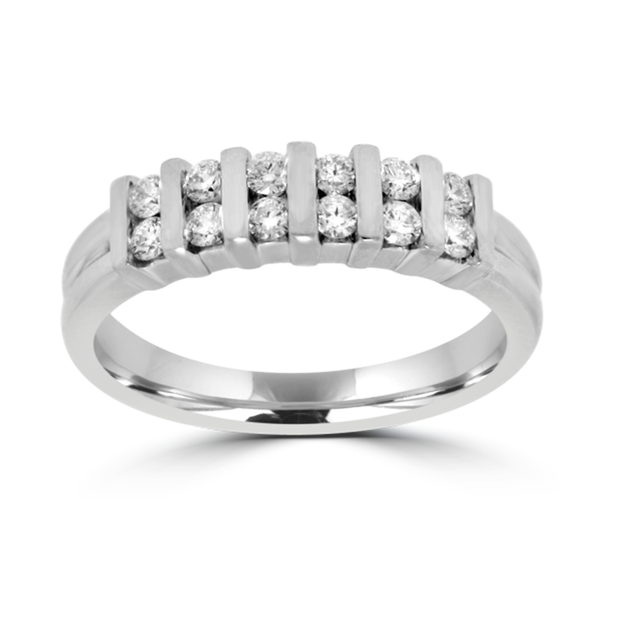 0.36ctw Custom Made Tension Set Fancy Diamond Band