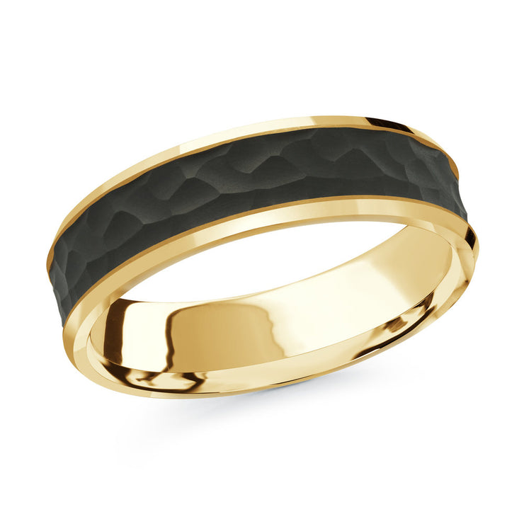 carbon-fiber-hammer-finish-14k-yellow-gold-satin-finish-inlay-mens-wedding-band-6-mm-fame-diamonds