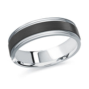 carbon-fiber-14k-white-gold-men's-metal-wedding-band-comfort-fit-6-mm-fame-diamonds