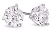 Three Prong Martini Studs Made In 14K White Gold (G-H Color, I1 Clarity)