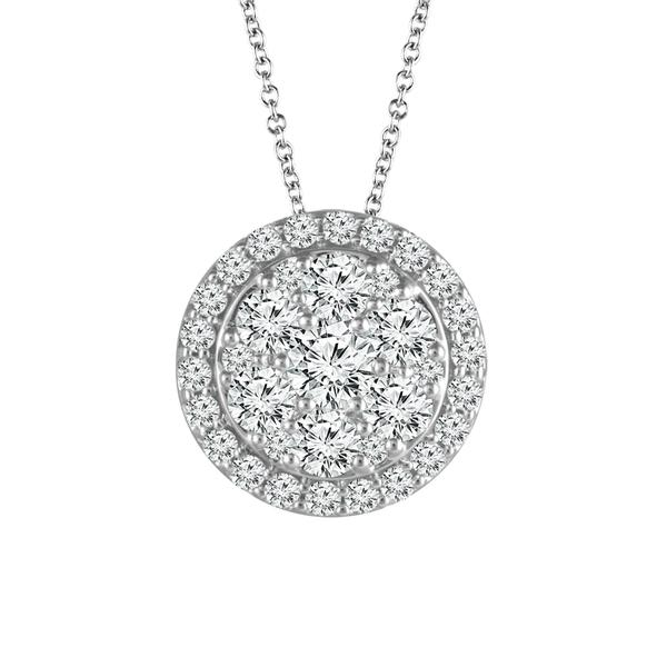 10K White Gold 0.50ctw Circle of Light Diamond Pendant