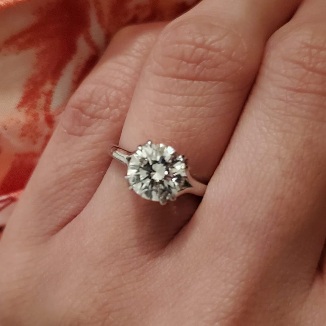 Round Brilliant Double Claw Four Prong Solitaire Diamond Engagement Ring Wholesale Diamonds