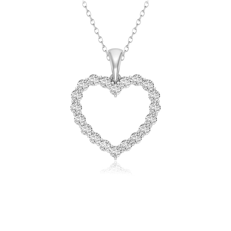 14K White Gold 0.25ctw My Open Heart Pendant