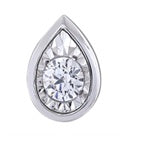 Pear Shape Bezel Set Fancy Pendant Made In 14K White Gold