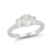 Three Stone Diamond Anniversary Ring made in 14k White gold (Total diamond weight Varies)