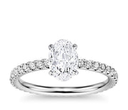 1.00ctw 4-Prong Solitaire Side-Diamond Engagement Ring In Most Popular Diamond Cuts
