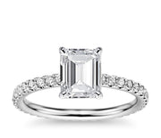 1.00ctw 4-Prong Solitaire Side-Diamond Engagement Ring In Most Popular Diamond Cuts