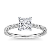 1.00ctw 4-Prong Solitaire Side-Diamond Engagement Ring In Most Popular Diamond Cuts