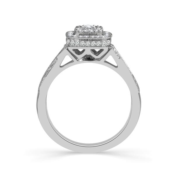 10K White Gold 0.50ctw Miracle Double-row Halo Ring