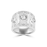 14K White Gold 3.00ctw Custom Make Right Hand Diamond Ring