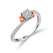 Petite 0.25ctw Multi-Diamond Promise Rings With Heart details