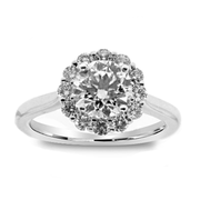 14K WG 1.1 ct Center Diamond 1.53 ctw, Gabriel & CO Diamond Engagement Ring