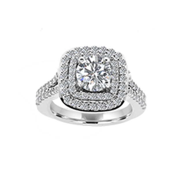 14K WG GIA.61ct center stone, total weight 1.40ctw, Lady’s Halo Engagement Ring with GIA Diamond 7208533244