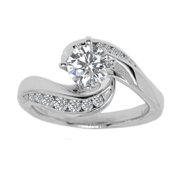 14K with 1.00ct center stone, total weight 1.53ctw, Fancy Diamond Ring