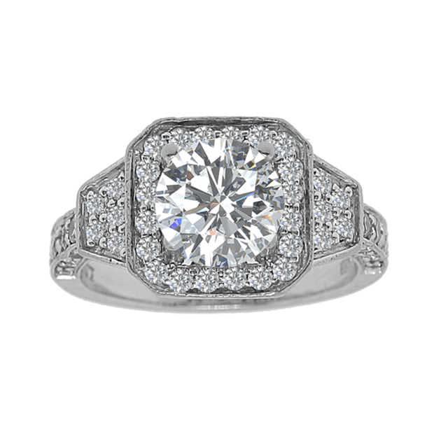 14K with 1.20ct center stone, total weight 2.10ctw, Diamond Fancy Ring
