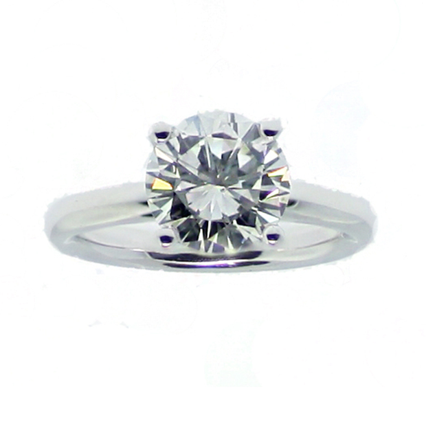18K WG 2.52ct. 4-Claw Solitaire Engagement Ring
