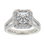 18K WG with GIA 2.01ct center stone, total weight 2.71ctw, Diamond Halo Engagement Ring with Center GIA 2.01ct Diamond 6173315958