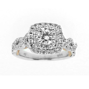14K 2 -Tone 0.58 Ctw GIA 14113884 Center Diamond 1.22 Ctw, Verragio Diamond Engagement Ring