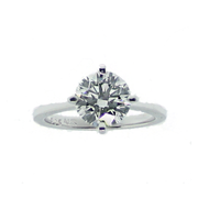 925 Sterling Silver GIA 1.75ct. 4-Claw Solitaire Engagement Ring