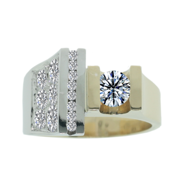2-Tone Fancy untraditional Diamond Cocktail Ring