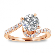 14K Rose Gold 1.00 Ctw Center Canadian Diamond Fancy Diamond Engagement Ring