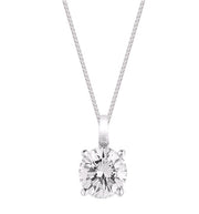 14K White Gold Fancy Diamond Solitaire Pendant