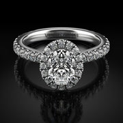 Verragio Traditional TR180HOV 14k White Gold 0.87ctw Diamond Engagement Ring