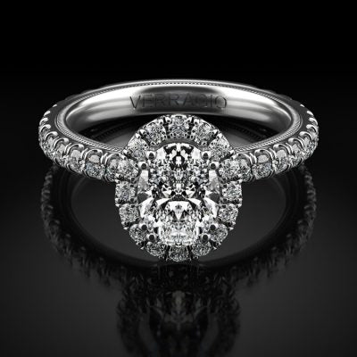Verragio Traditional TR180HOV 14k White Gold 0.87ctw Diamond Engagement Ring