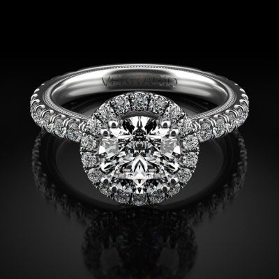 Verragio Traditional TR180HR 14K White Gold 0.91ctw Diamond Engagement Ring