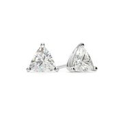 Trillion Cut Stud Earring Made In 14K White Gold