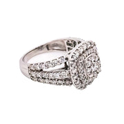 10K W/G 2.00 CTW Double Halo Cluster 3 Row Diamond Ring