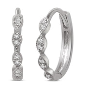 14K Rose Gold 0.1 Ctw. Scalloped Edge Diamond Hoop Earrings