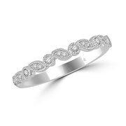 14K White Gold 1/10 Ct. Tw. Diamond Shared Prong Contour Ring