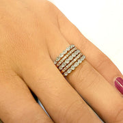 14K White Gold 1/10 Ct. Diamond Fish Stackable Ring