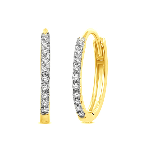 14K White Gold 1 Ctw. Diamond Hoop Earrings
