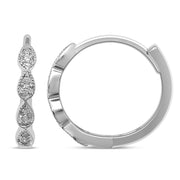 14K White Gold 0.19 Ctw. Diamond Hoop Earrings