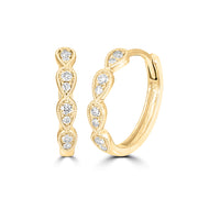 14K White Gold 0.19 Ctw. Diamond Hoop Earrings