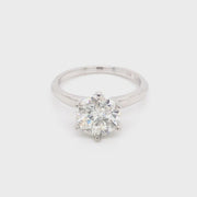 6-Prong Solitaire Tapered Band Diamond Engagement Ring