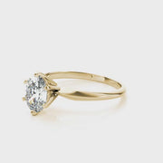 Traditional Classic Oval Cut Knife Edge Diamond Engagement Ring(  0.5 CTW)